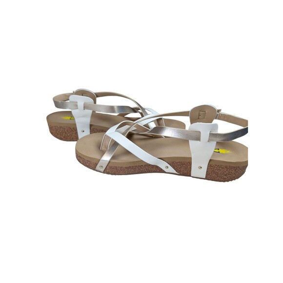 Volatile Women's Engie Multi Strap Thong Sandal Platinum Size 10 - Picture 2 of 6